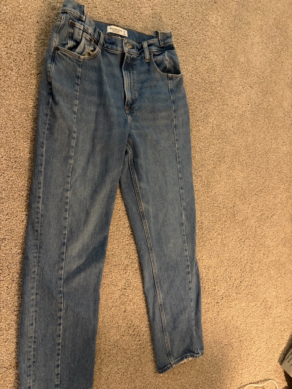 Abercrombie & Fitch Blue High-Rise Straight Jeans